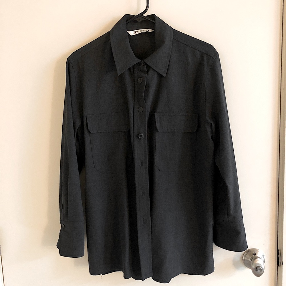 Zara women’s oversized workwear style shirt